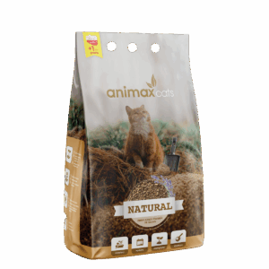 Animax Cats Natural Kruszon – Żwirek ze słomy zbrylający lawenda – Mega pochłaniacz zapachów
