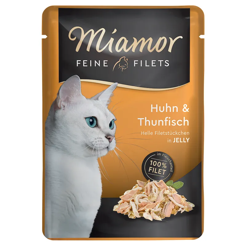 Miamor Feine Filets Tuńczyk z łososiem w galaretce 100G 1 Miamor Feine Filets Tuńczyk z łososiem w galaretce 100G